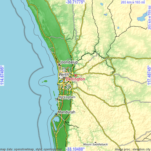 Topographic map of Darlington