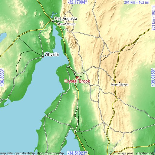 Topographic map of Crystal Brook