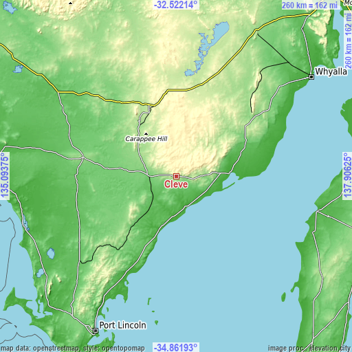 Topographic map of Cleve