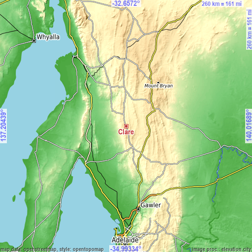 Topographic map of Clare