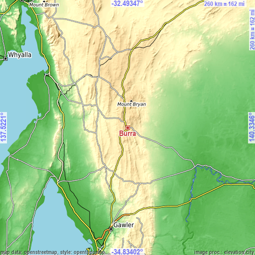 Topographic map of Burra