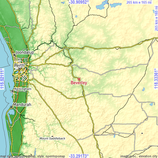 Topographic map of Beverley