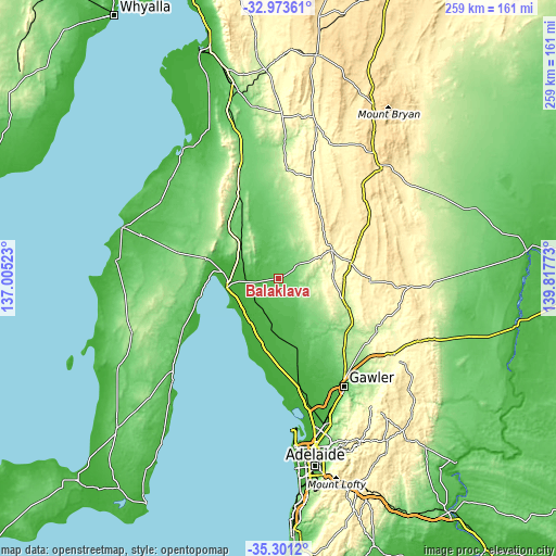 Topographic map of Balaklava