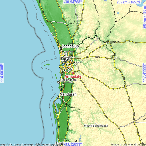 Topographic map of Armadale