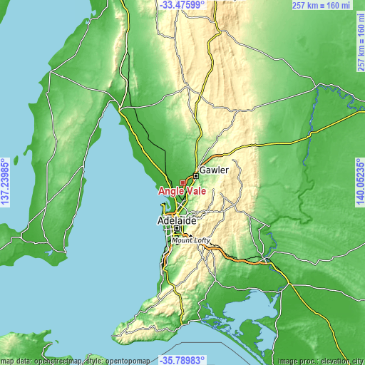 Topographic map of Angle Vale