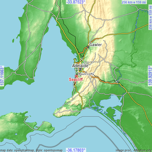 Topographic map of Seacliff