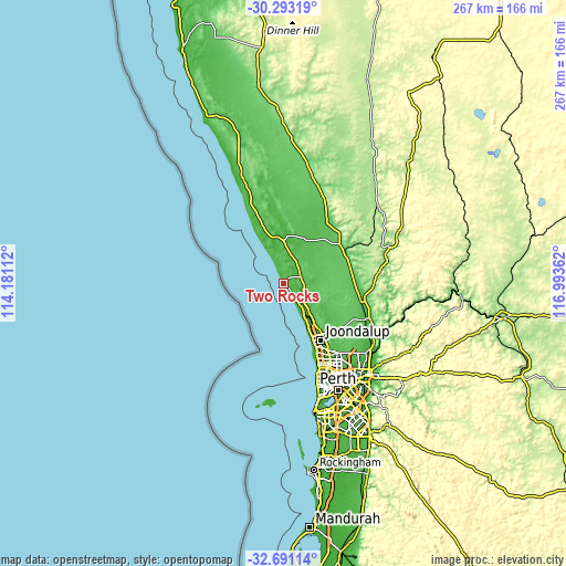 Topographic map of Two Rocks