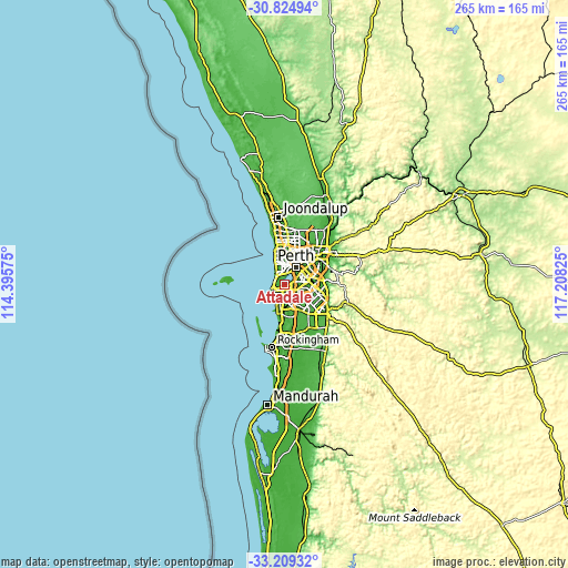 Topographic map of Attadale