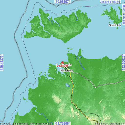 Topographic map of Leanyer