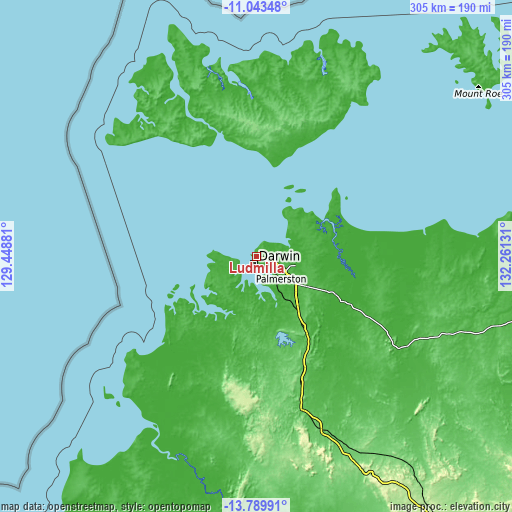 Topographic map of Ludmilla