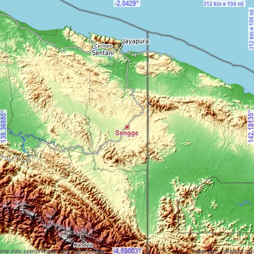 Topographic map of Sengge