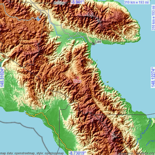 Topographic map of Wau