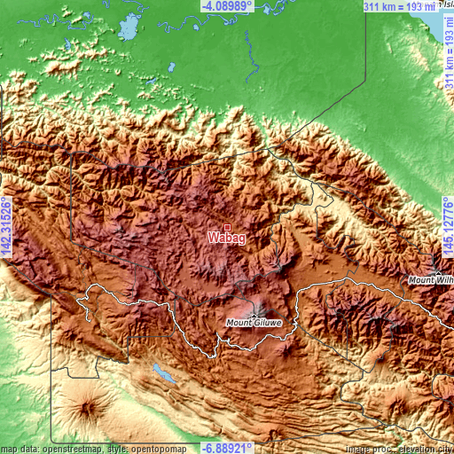 Topographic map of Wabag