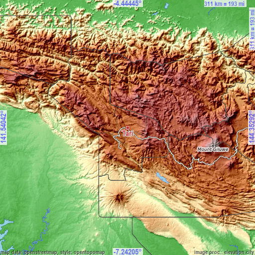 Topographic map of Tari