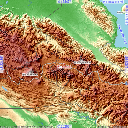 Topographic map of Kurumul