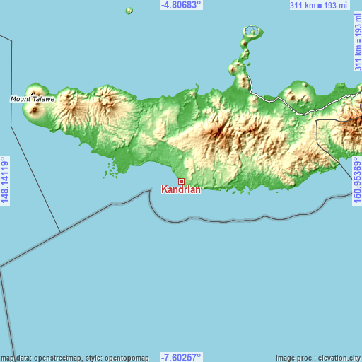 Topographic map of Kandrian