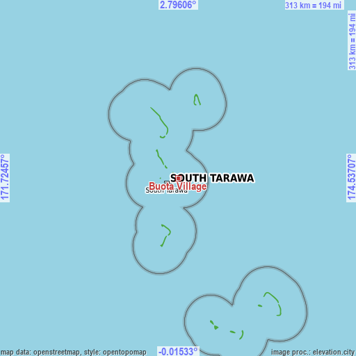 Topographic map of Buota Village