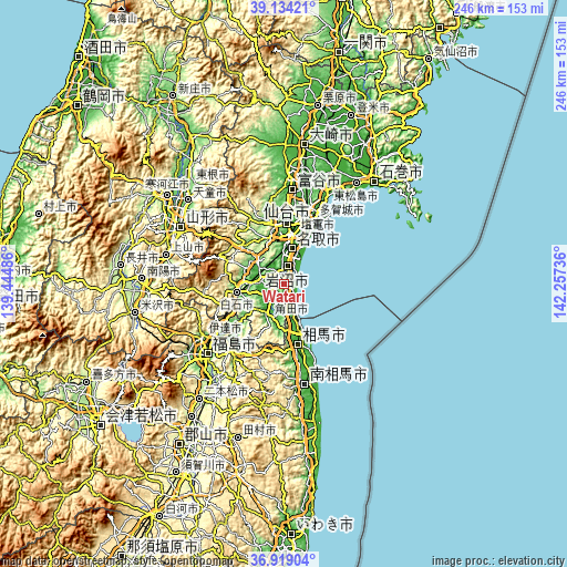Topographic map of Watari