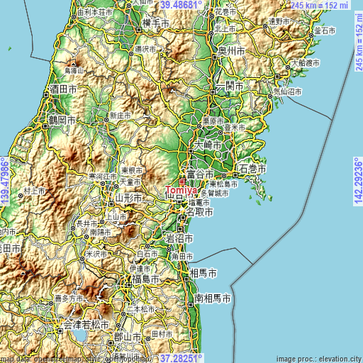 Topographic map of Tomiya