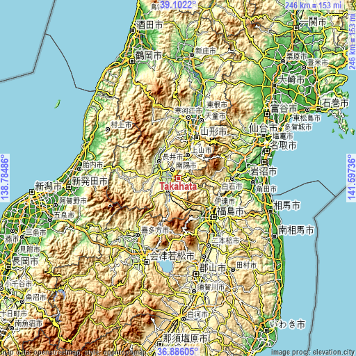 Topographic map of Takahata