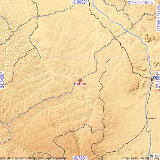 Topographic map of Lubao