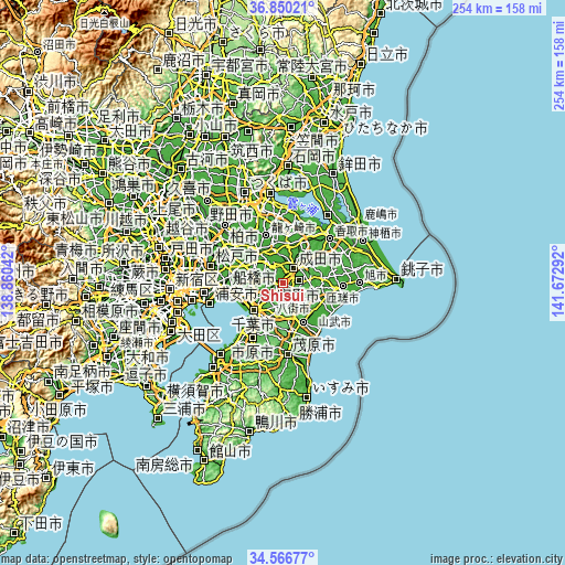 Topographic map of Shisui