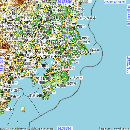 Topographic map of Ōami