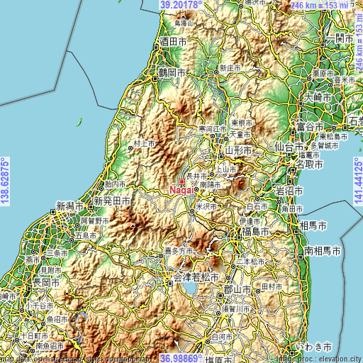 Topographic map of Nagai