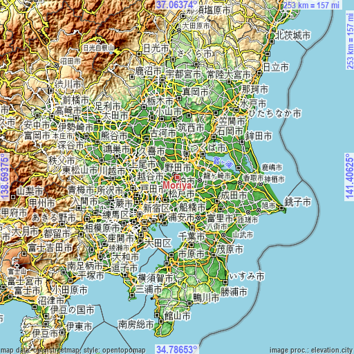 Topographic map of Moriya
