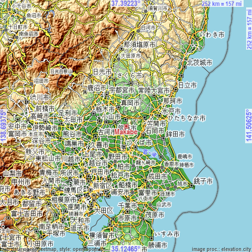 Topographic map of Makabe