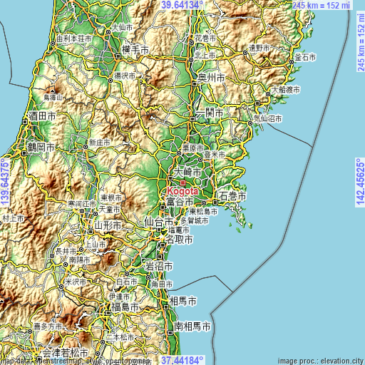 Topographic map of Kogota