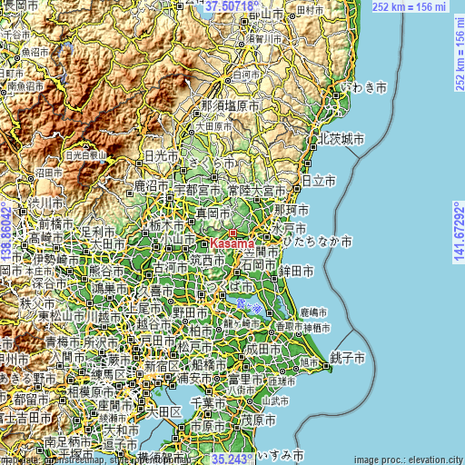Topographic map of Kasama