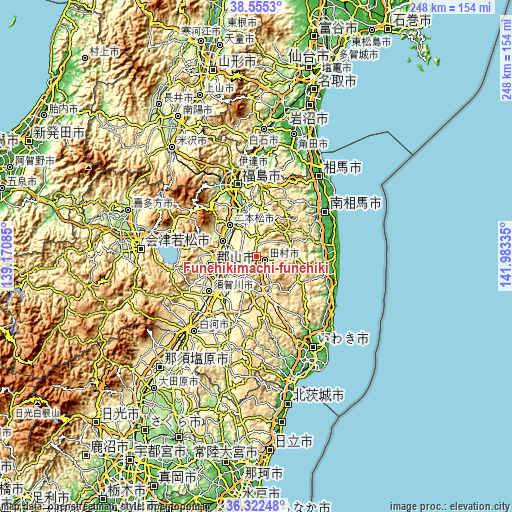 Topographic map of Funehikimachi-funehiki