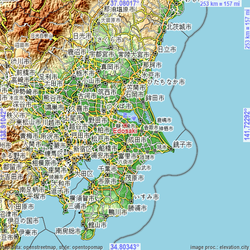 Topographic map of Edosaki