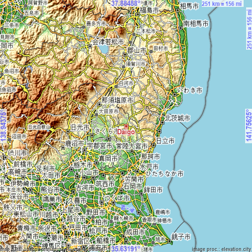 Topographic map of Daigo