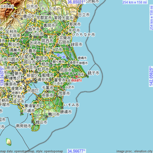Topographic map of Asahi