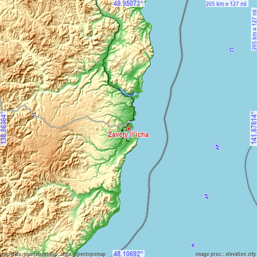 Topographic map of Zavety Il’icha