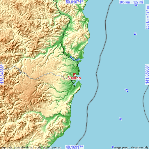 Topographic map of Vanino