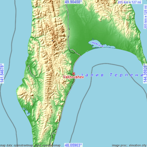 Topographic map of Vakhrushev