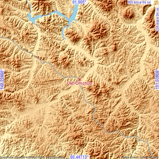 Topographic map of Ust’-Omchug