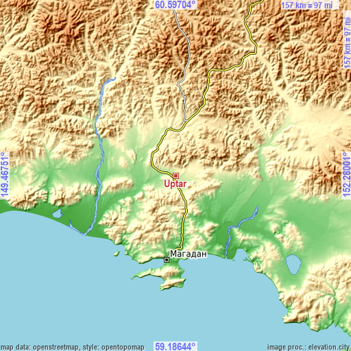 Topographic map of Uptar