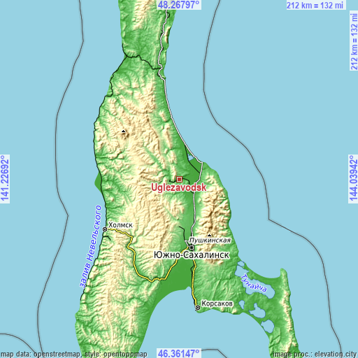 Topographic map of Uglezavodsk