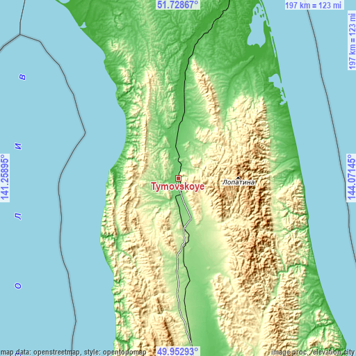 Topographic map of Tymovskoye