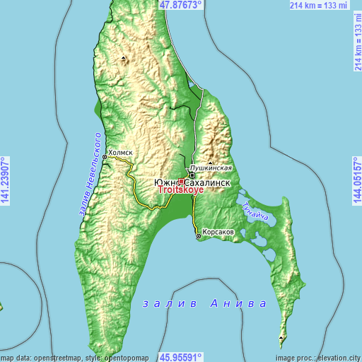 Topographic map of Troitskoye