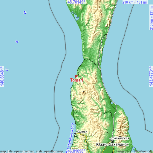 Topographic map of Tomari