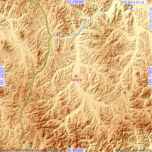 Topographic map of Talaya