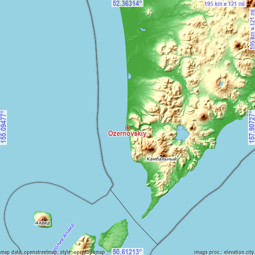 Topographic map of Ozernovskiy