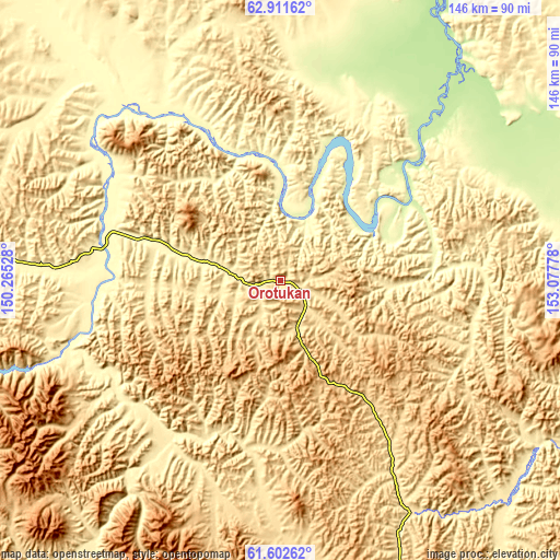 Topographic map of Orotukan