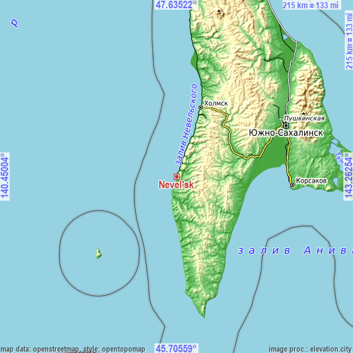 Topographic map of Nevel’sk