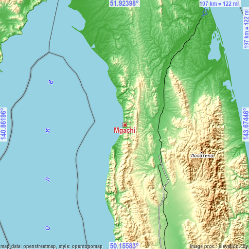 Topographic map of Mgachi